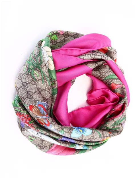 gucci pink floral scarf